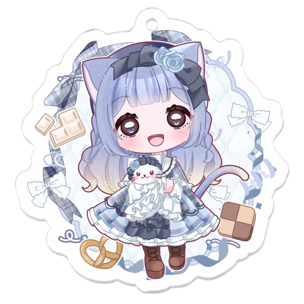 【月猫紗夜香】アクリルキーホルダー バレンタインver.