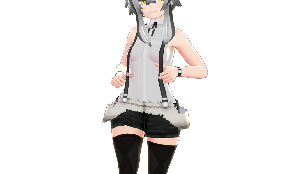 VRoid衣装「ノースリーブシャツ&サスペンダー」カスタムアイテム&テクスチャ