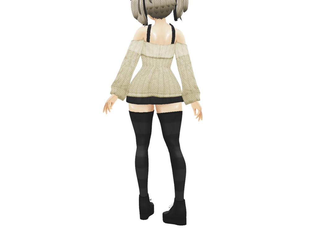 VRoid用テクスチャ「シンプルオフショルダーセット」色差分全7種