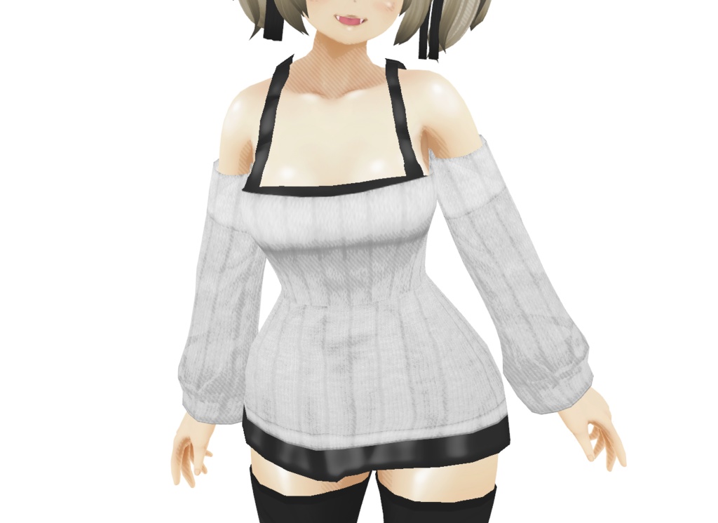 VRoid用テクスチャ「シンプルオフショルダーセット」色差分全7種