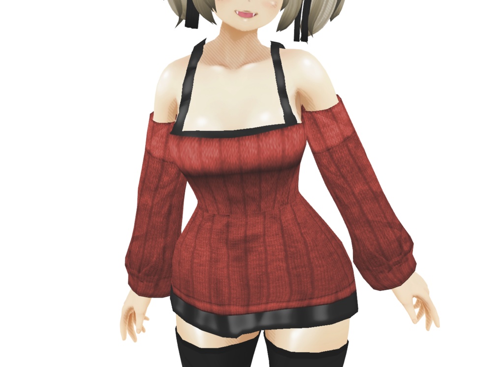 VRoid用テクスチャ「シンプルオフショルダーセット」色差分全7種