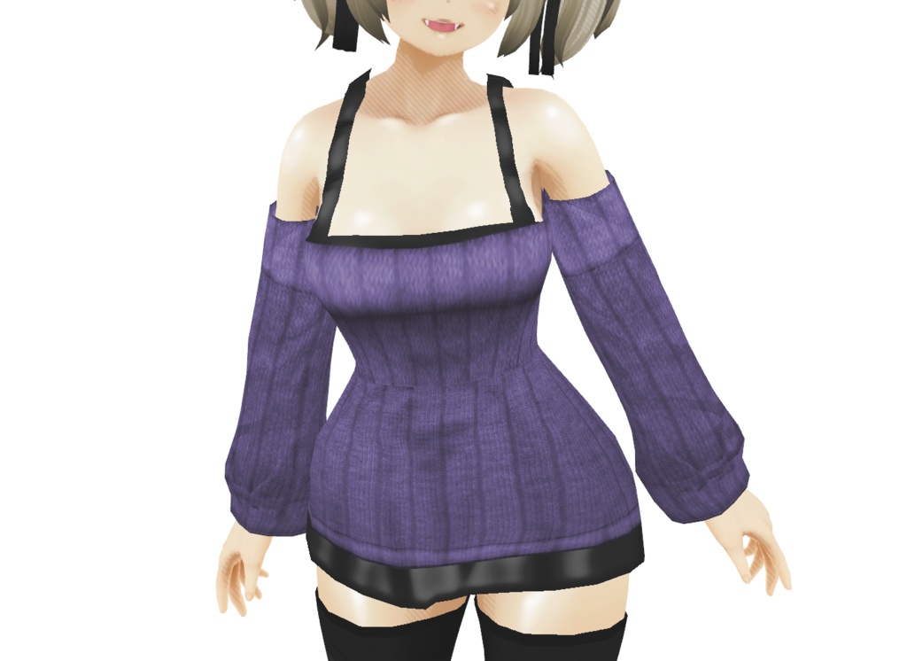 VRoid用テクスチャ「シンプルオフショルダーセット」色差分全7種