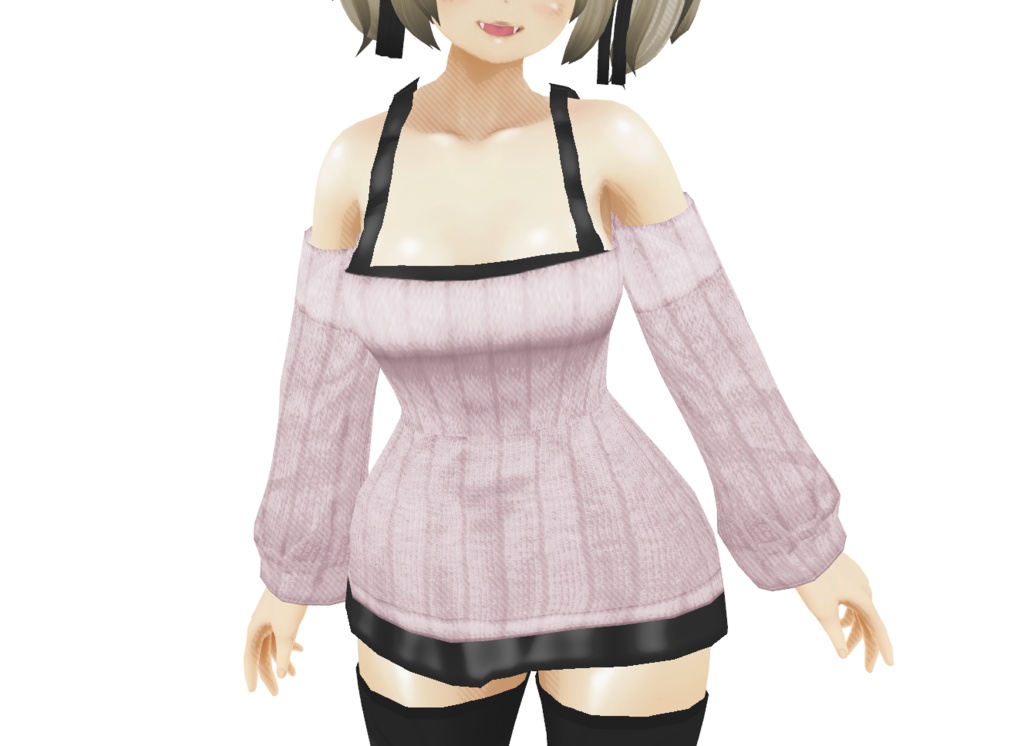 VRoid用テクスチャ「シンプルオフショルダーセット」色差分全7種