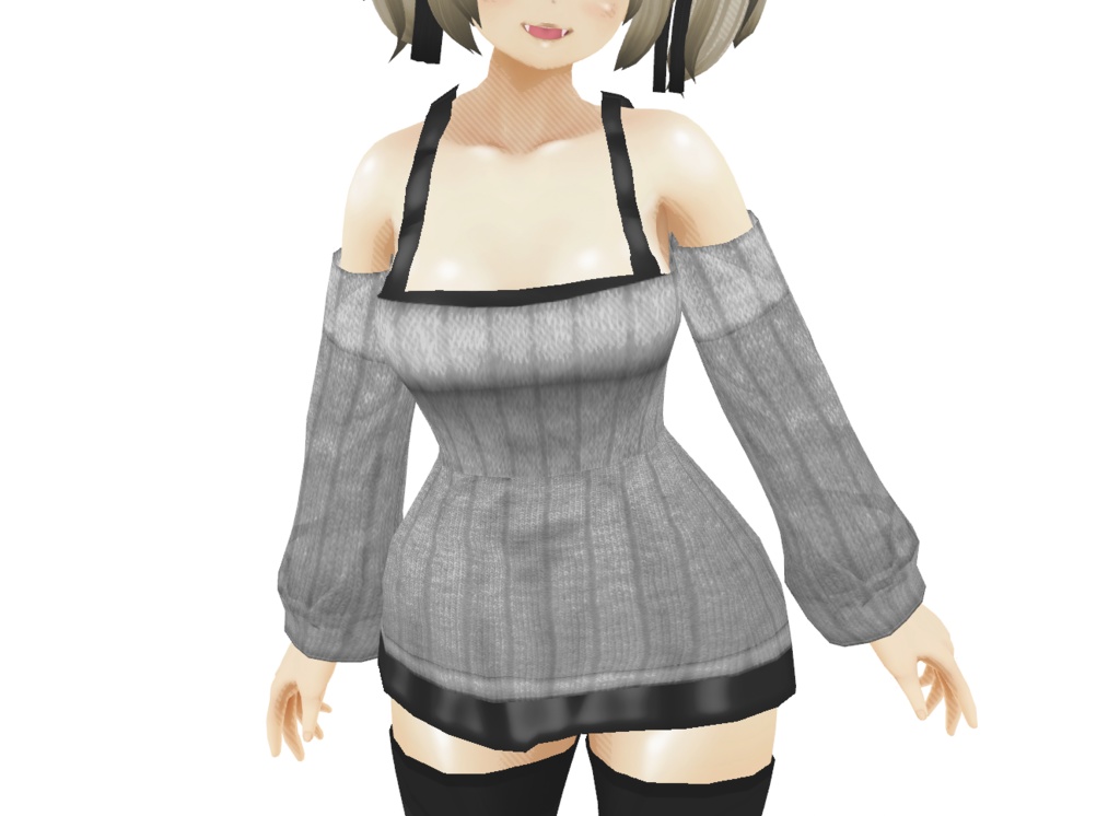 VRoid用テクスチャ「シンプルオフショルダーセット」色差分全7種