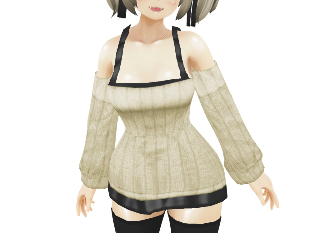 VRoid用テクスチャ「シンプルオフショルダーセット」色差分全7種