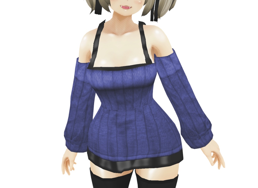 VRoid用テクスチャ「シンプルオフショルダーセット」色差分全7種