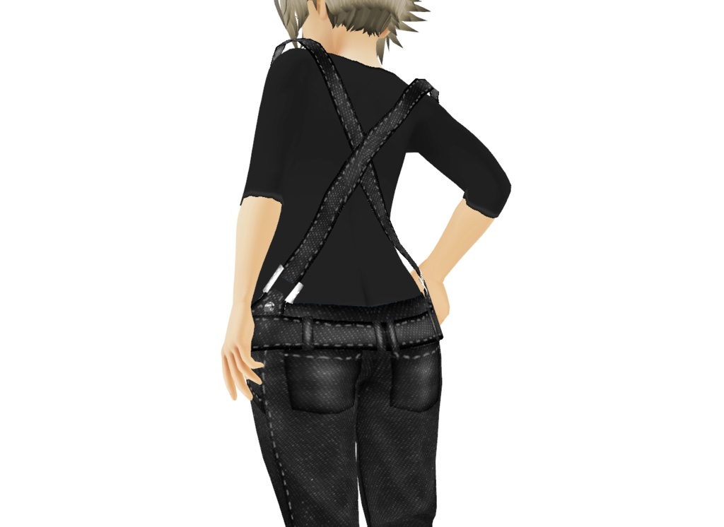 VRoid衣装「シンプルオーバーオールセット」カスタムアイテム&テクスチャ男女兼用