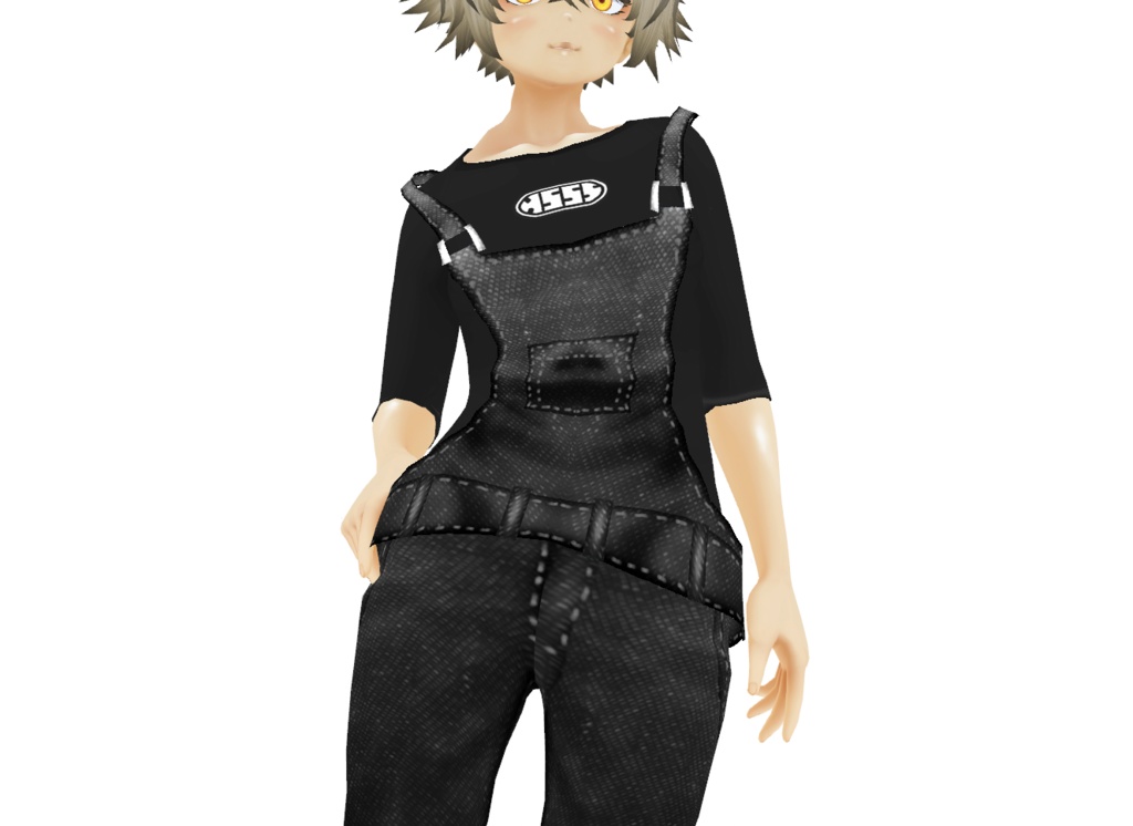 VRoid衣装「シンプルオーバーオールセット」カスタムアイテム&テクスチャ男女兼用