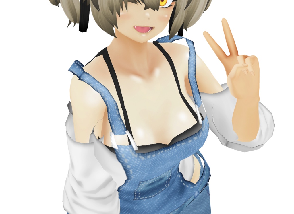 VRoid衣装「シンプルオーバーオールセット」カスタムアイテム&テクスチャ男女兼用