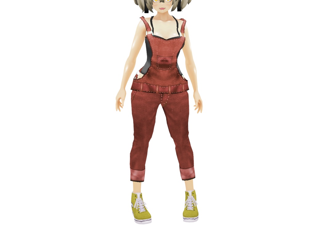 VRoid衣装「シンプルオーバーオールセット」カスタムアイテム&テクスチャ男女兼用