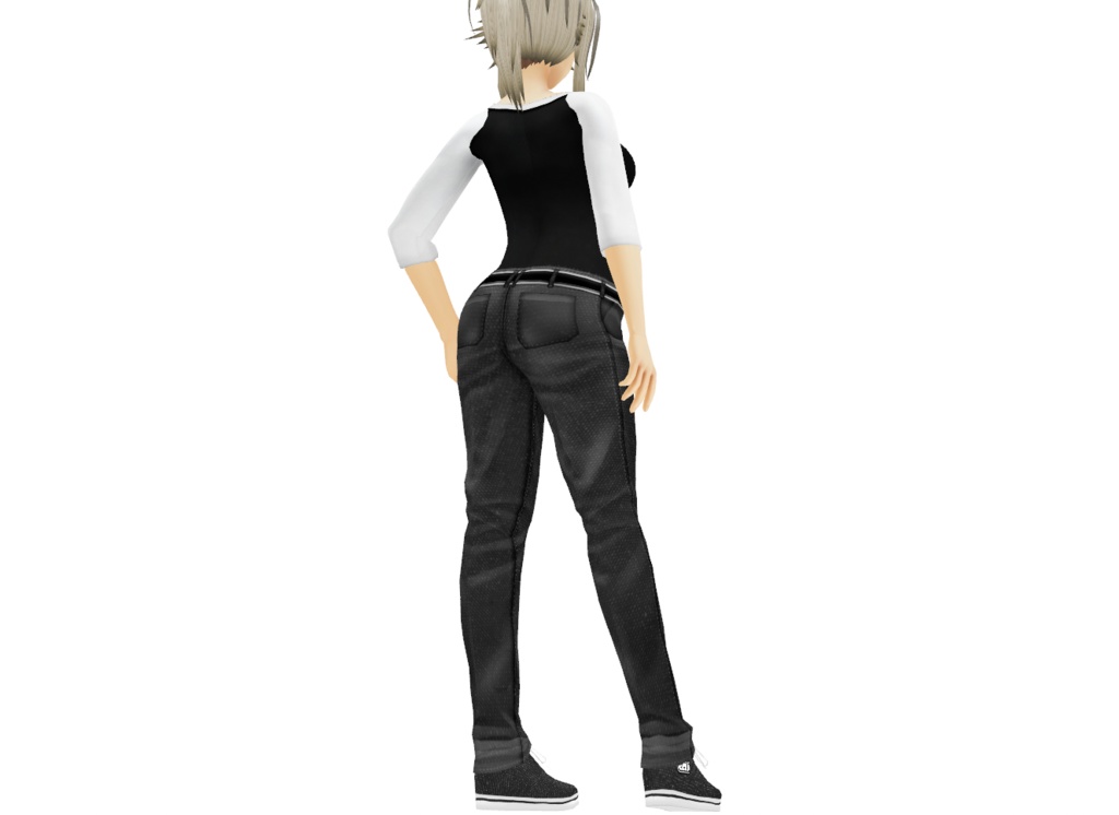 VRoid衣装「シンプルラグランシャツ&ジーパン」カスタムアイテム&テクスチャ男女兼用