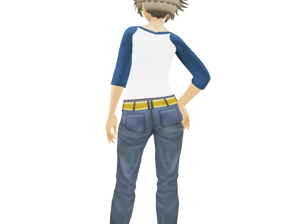VRoid衣装「シンプルラグランシャツ&ジーパン」カスタムアイテム&テクスチャ男女兼用