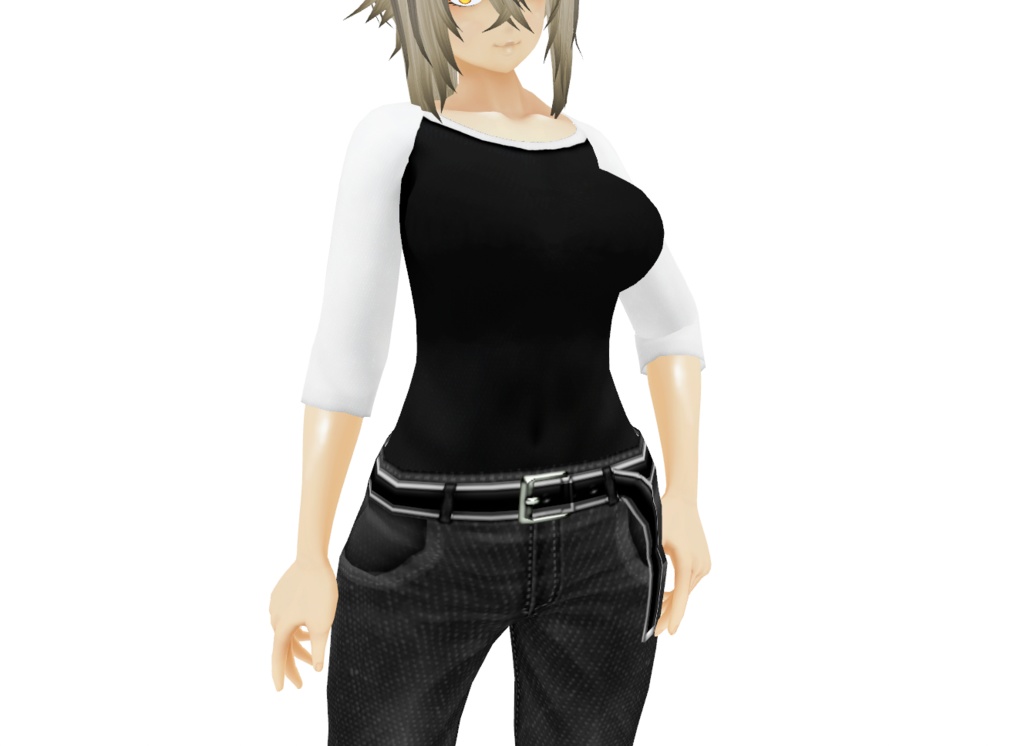 VRoid衣装「シンプルラグランシャツ&ジーパン」カスタムアイテム&テクスチャ男女兼用