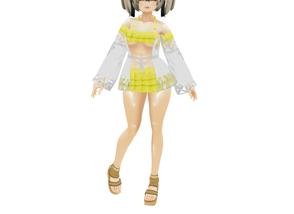 VRoid衣装「上着付きフリルビキニ」カスタムアイテム&テクスチャ