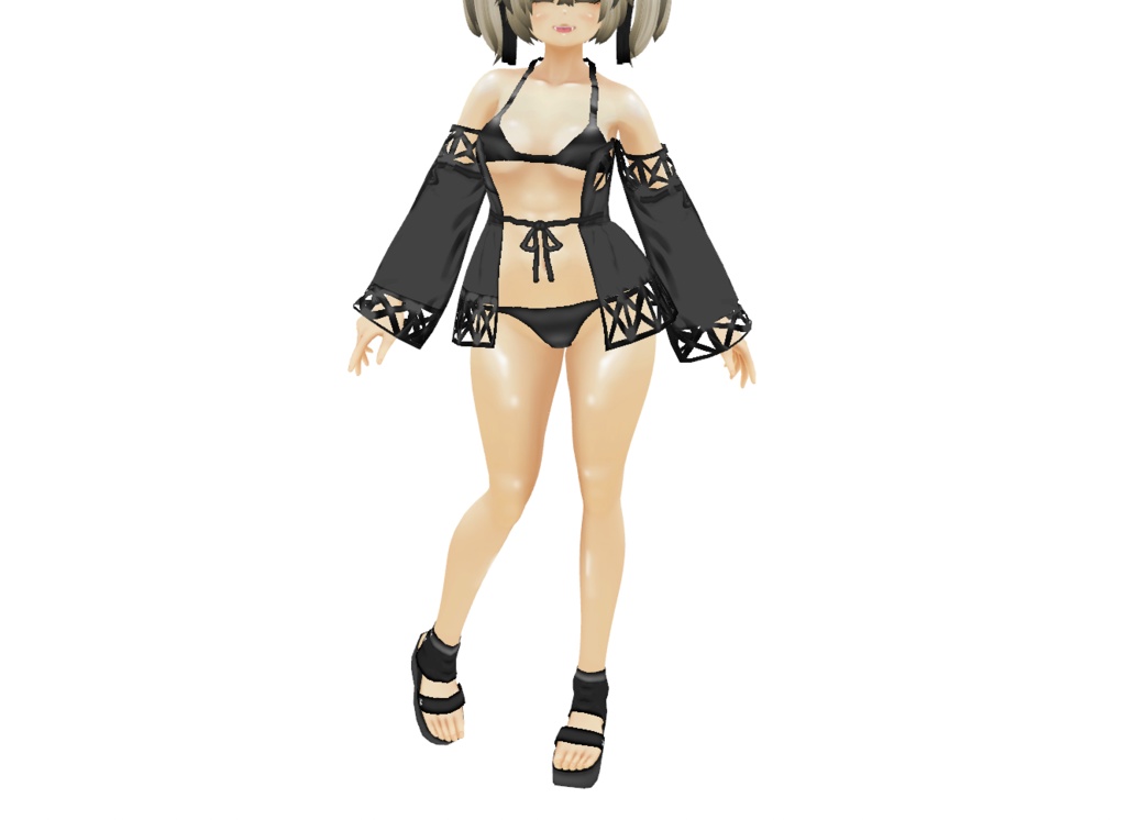 VRoid衣装「上着付きフリルビキニ」カスタムアイテム&テクスチャ