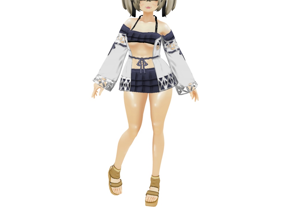 VRoid衣装「上着付きフリルビキニ」カスタムアイテム&テクスチャ