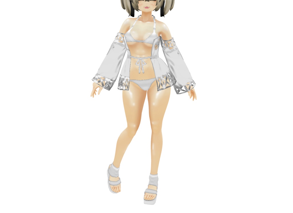 VRoid衣装「上着付きフリルビキニ」カスタムアイテム&テクスチャ