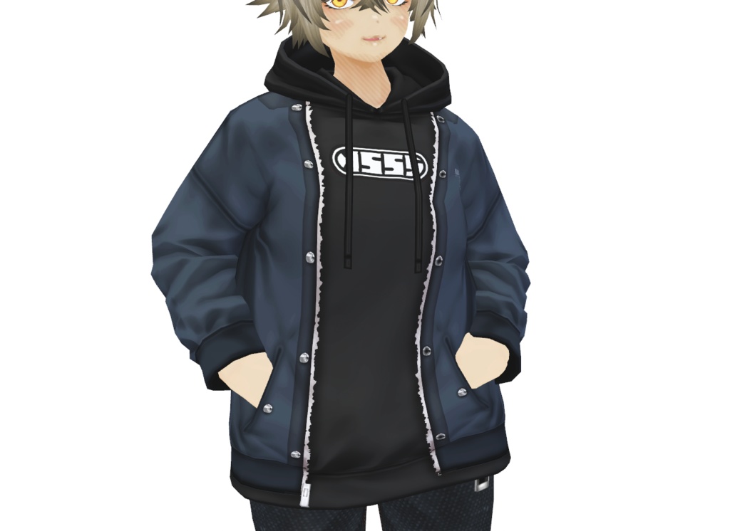 VRoid衣装「重ね着パーカーセット」カスタムアイテム&テクスチャ男女兼用