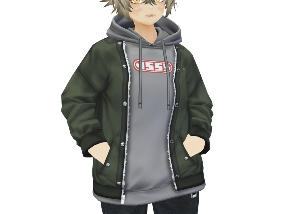 VRoid衣装「重ね着パーカーセット」カスタムアイテム&テクスチャ男女兼用