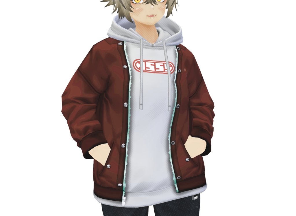 VRoid衣装「重ね着パーカーセット」カスタムアイテム&テクスチャ男女兼用