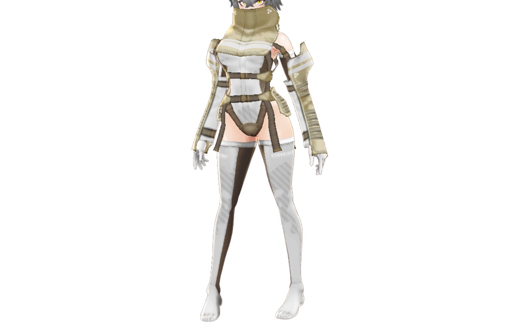 VRoid衣装「ミリタリー交戦アーマーセット」カスタムアイテム&テクスチャ男女兼用