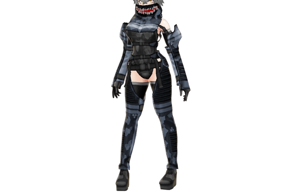 VRoid衣装「ミリタリー交戦アーマーセット」カスタムアイテム&テクスチャ男女兼用