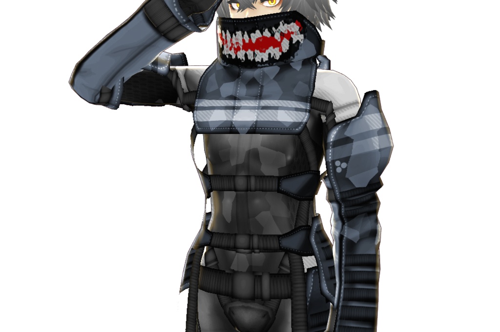 VRoid衣装「ミリタリー交戦アーマーセット」カスタムアイテム&テクスチャ男女兼用