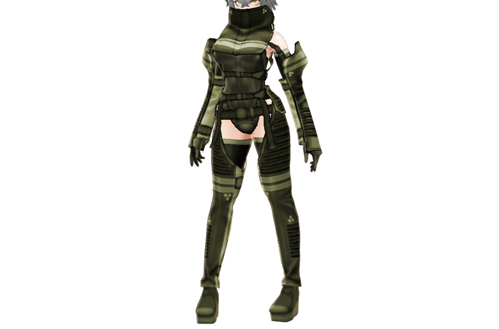 VRoid衣装「ミリタリー交戦アーマーセット」カスタムアイテム&テクスチャ男女兼用