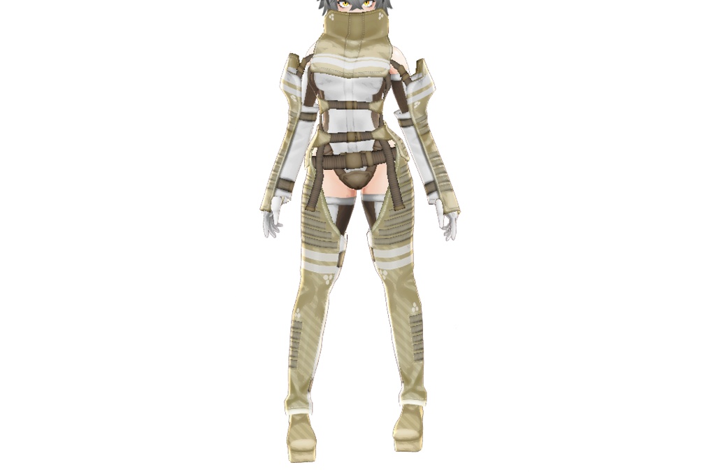 VRoid衣装「ミリタリー交戦アーマーセット」カスタムアイテム&テクスチャ男女兼用