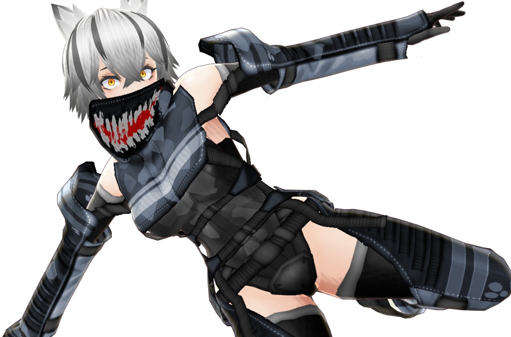 VRoid衣装「ミリタリー交戦アーマーセット」カスタムアイテム&テクスチャ男女兼用