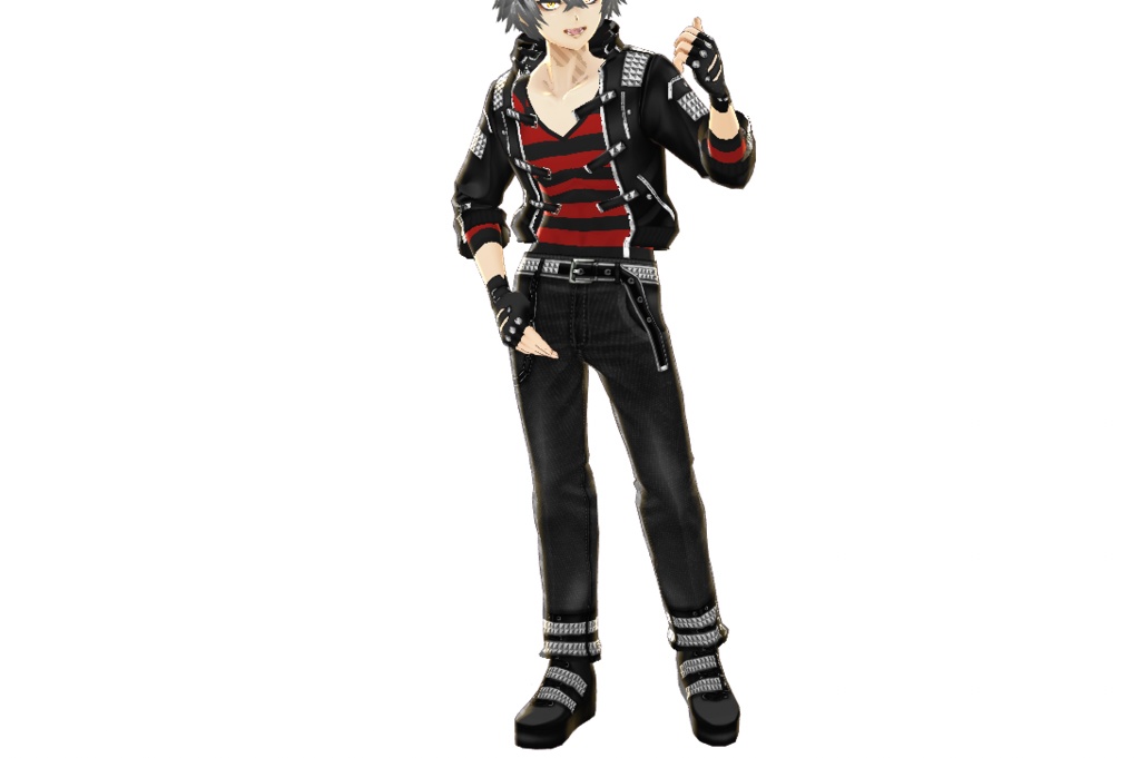 男女兼用VRoid衣装「パンク革ジャンセット」カスタムアイテム&テクスチャ