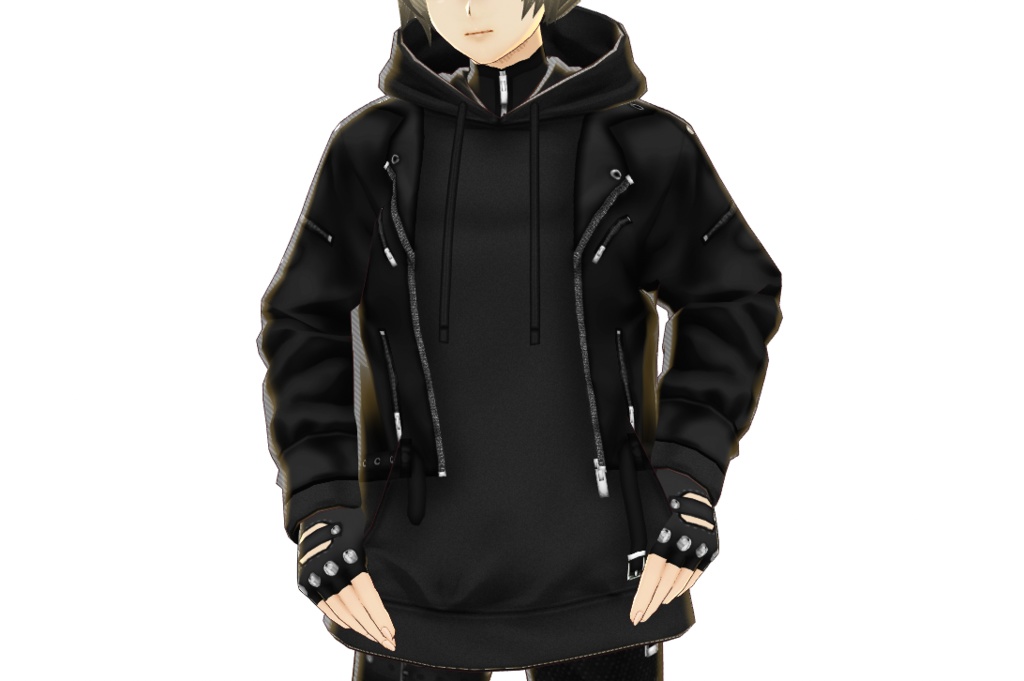 VRoid衣装 "革ジャン&パーカーセット"カスタムアイテム&テクスチャ