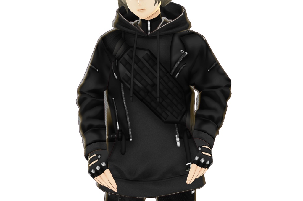 VRoid衣装 "革ジャン&パーカーセット"カスタムアイテム&テクスチャ