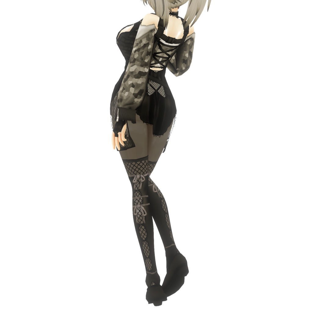 VRoid衣装"ドレス&短ジャケセット"カスタムアイテム&テクスチャ