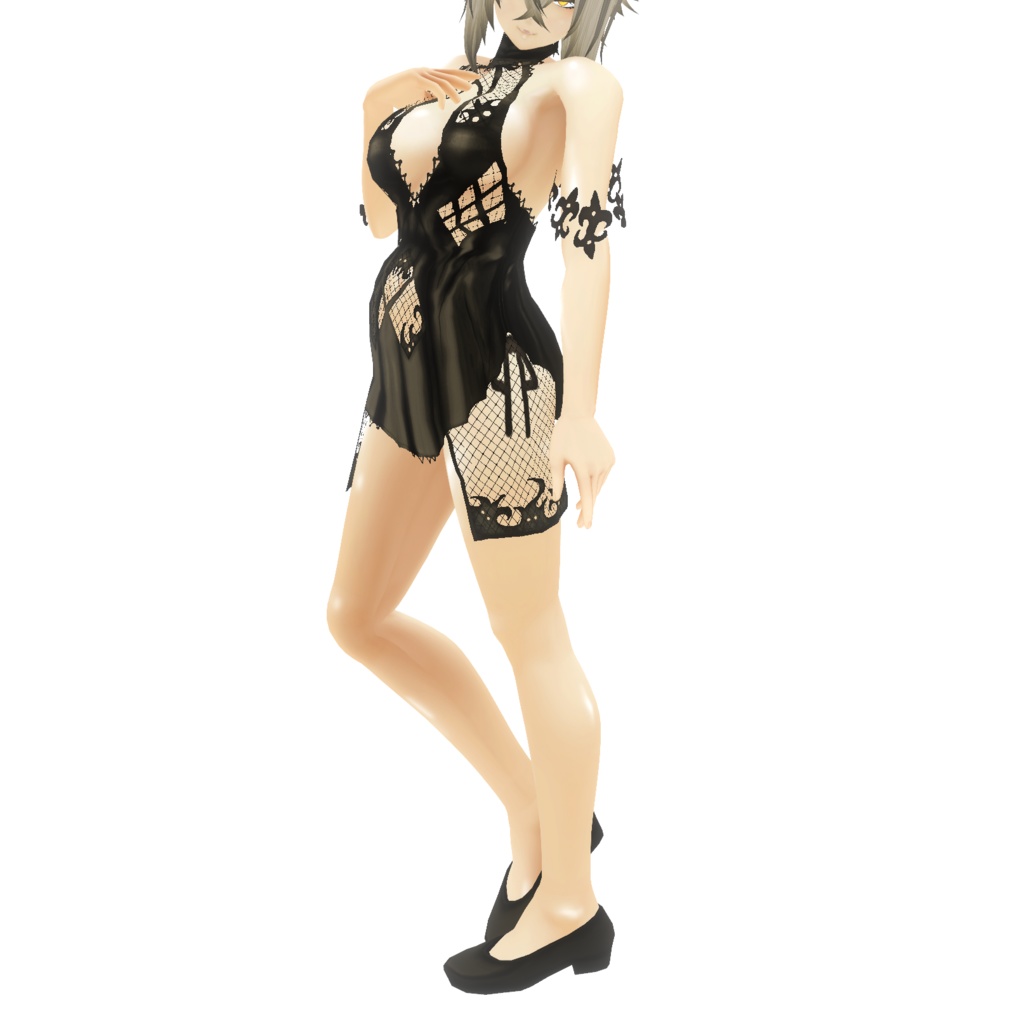 VRoid衣装"ドレス&短ジャケセット"カスタムアイテム&テクスチャ