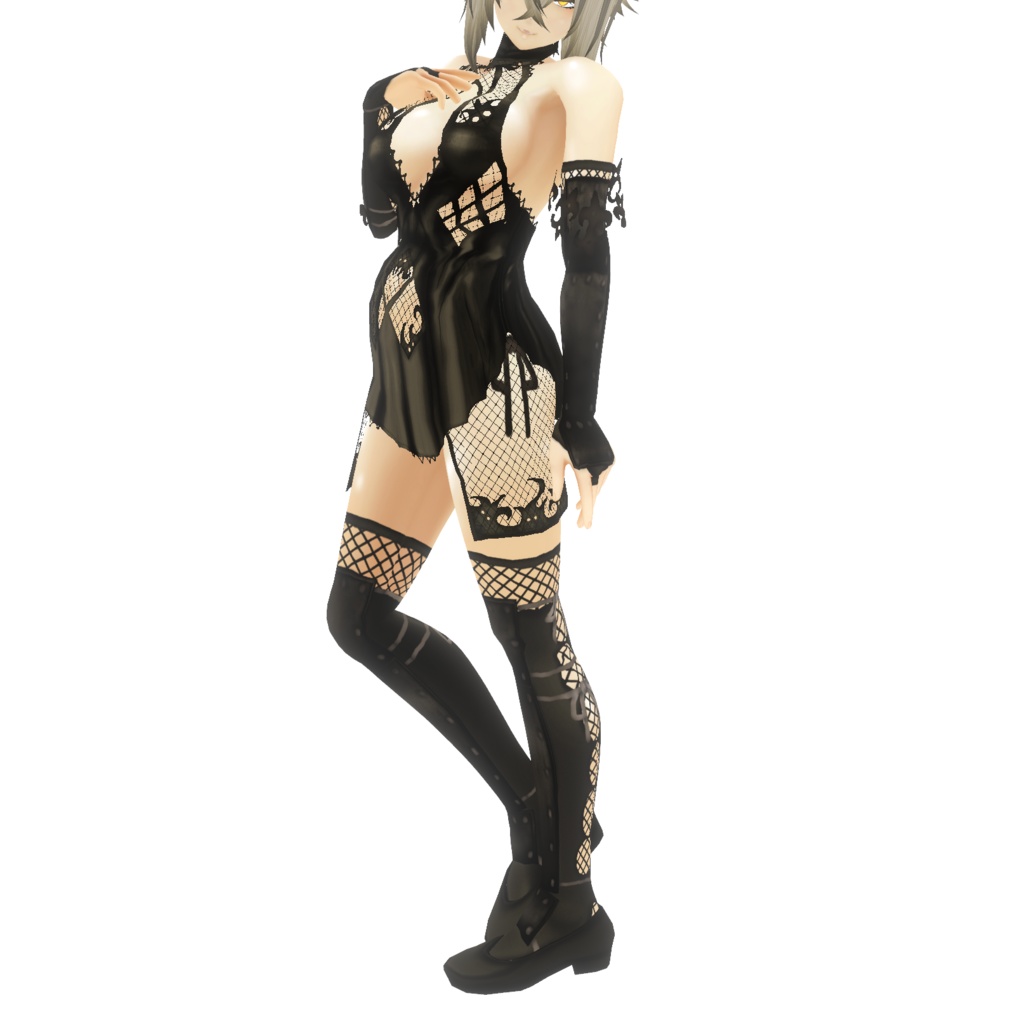 VRoid衣装"ドレス&短ジャケセット"カスタムアイテム&テクスチャ