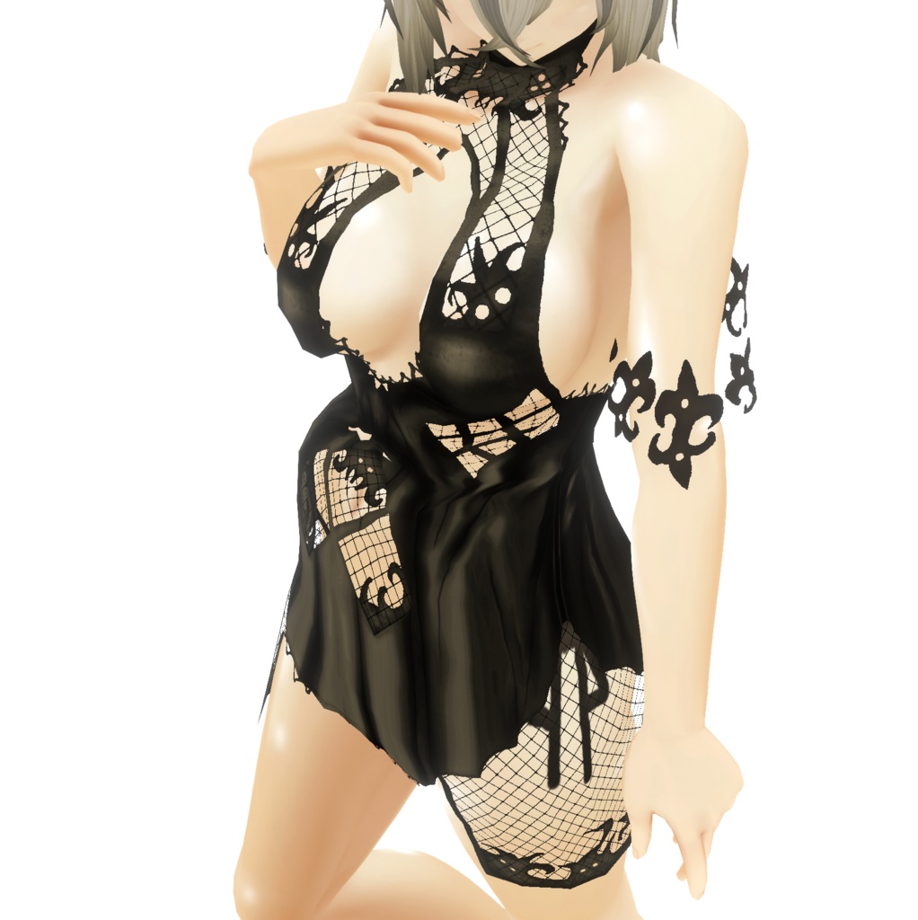 VRoid衣装"ドレス&短ジャケセット"カスタムアイテム&テクスチャ