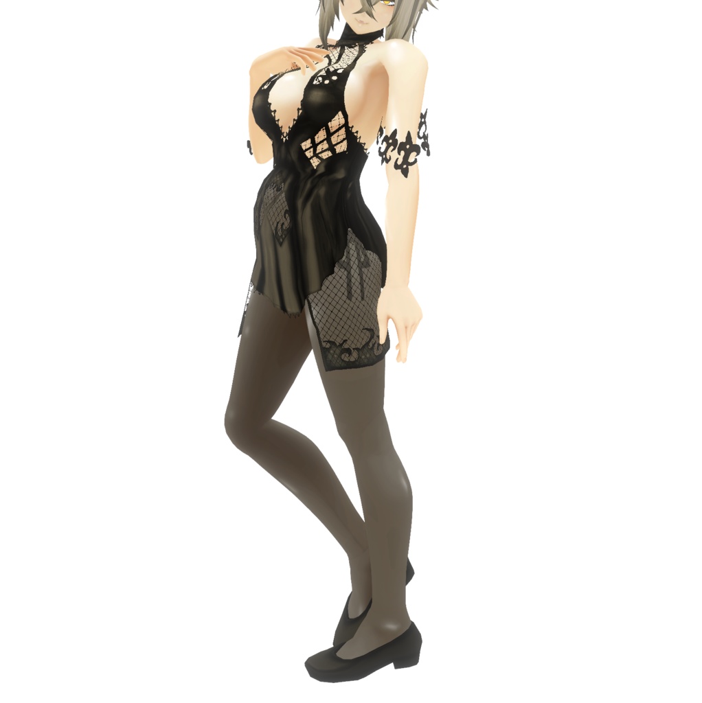 VRoid衣装"ドレス&短ジャケセット"カスタムアイテム&テクスチャ