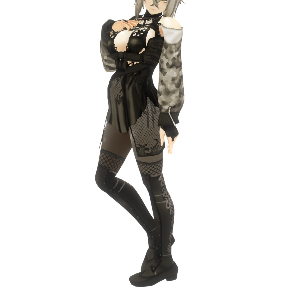 VRoid衣装"ドレス&短ジャケセット"カスタムアイテム&テクスチャ