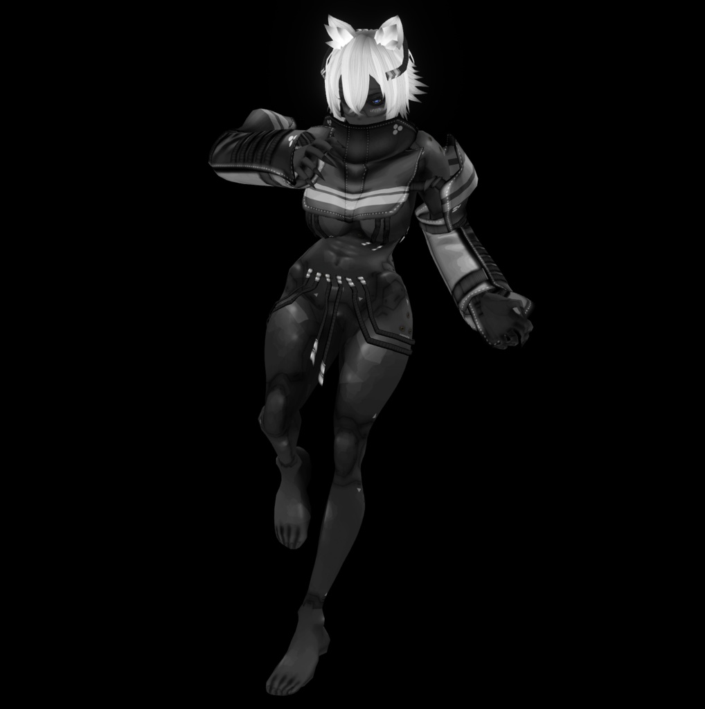 黒肌アンドロイド ''ADB'' VRM.VRoidモデル