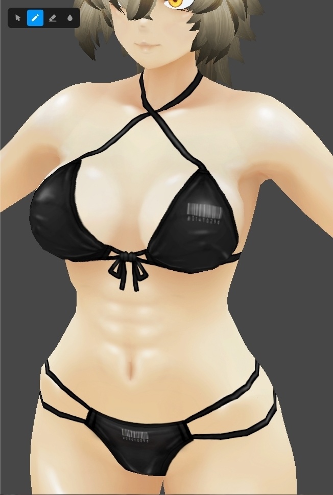 VRoid衣装 "黒ビキニセット"カスタムアイテム&テクスチャ