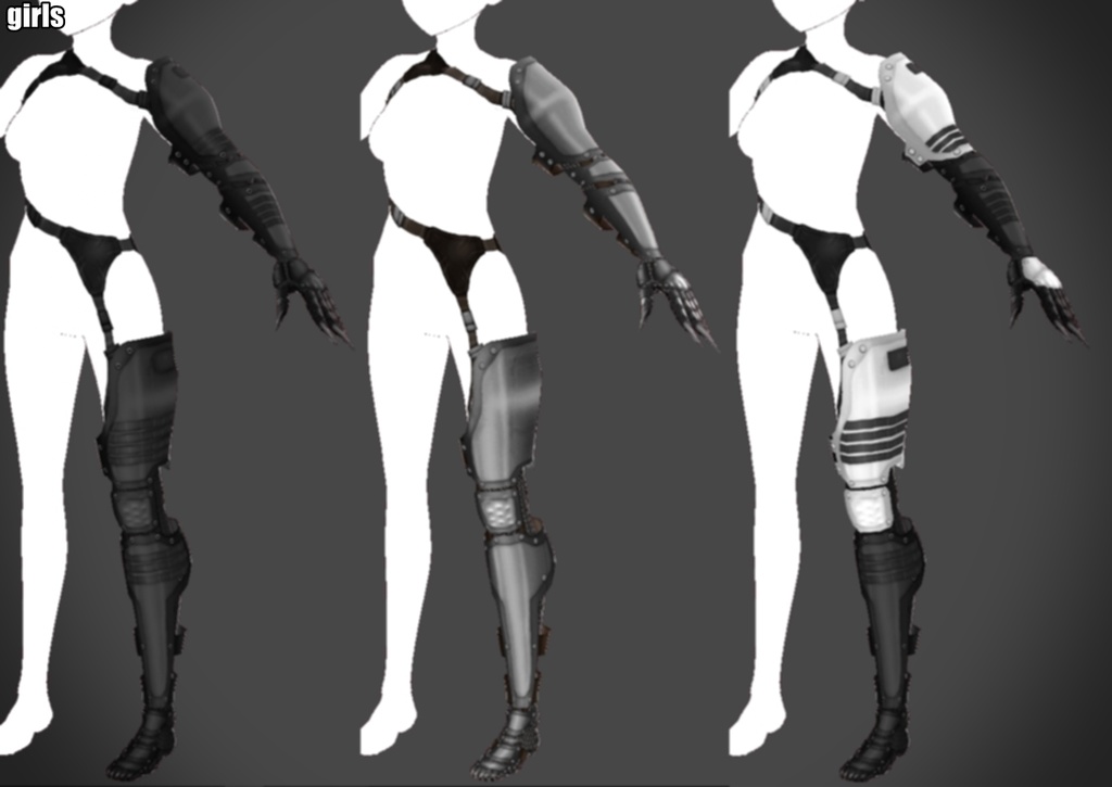 VRoid男女兼用衣装 ” ガントレットセット " カスタムアイテム&テクスチャ