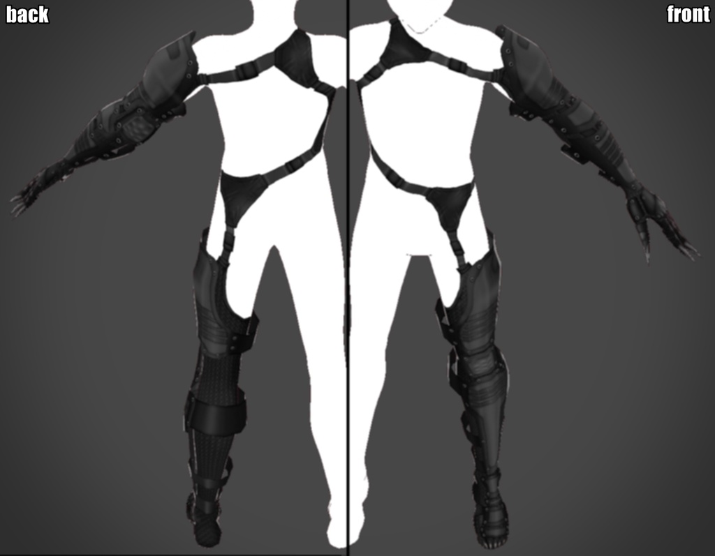 VRoid男女兼用衣装 ” ガントレットセット " カスタムアイテム&テクスチャ
