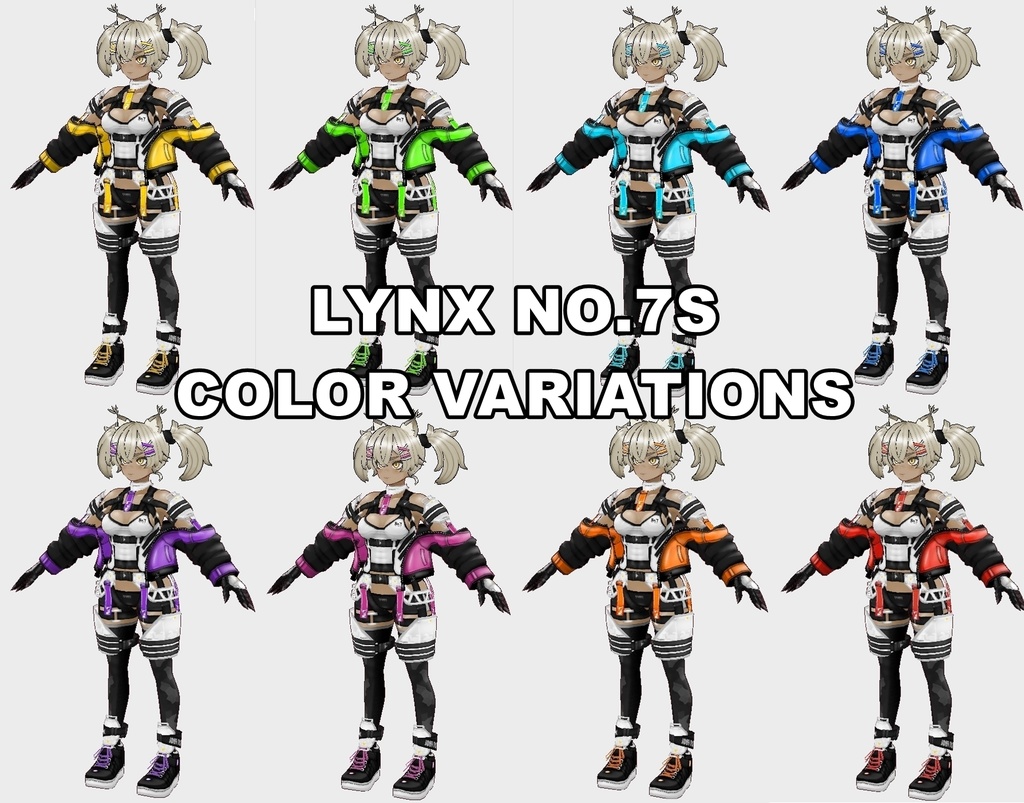 VRoid衣装 " No.7衣装&装飾セット " カスタムアイテム&テクスチャ