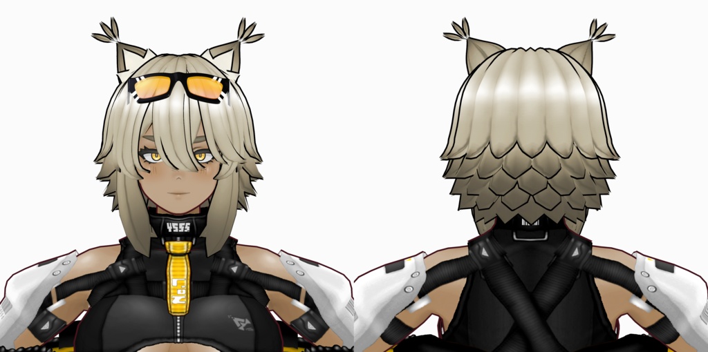 VRoid用髪型 " Lynx No.7ヘアースタイルセット+色差分 " カスタムアイテム