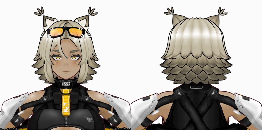 VRoid用髪型 " Lynx No.7ヘアースタイルセット+色差分 " カスタムアイテム