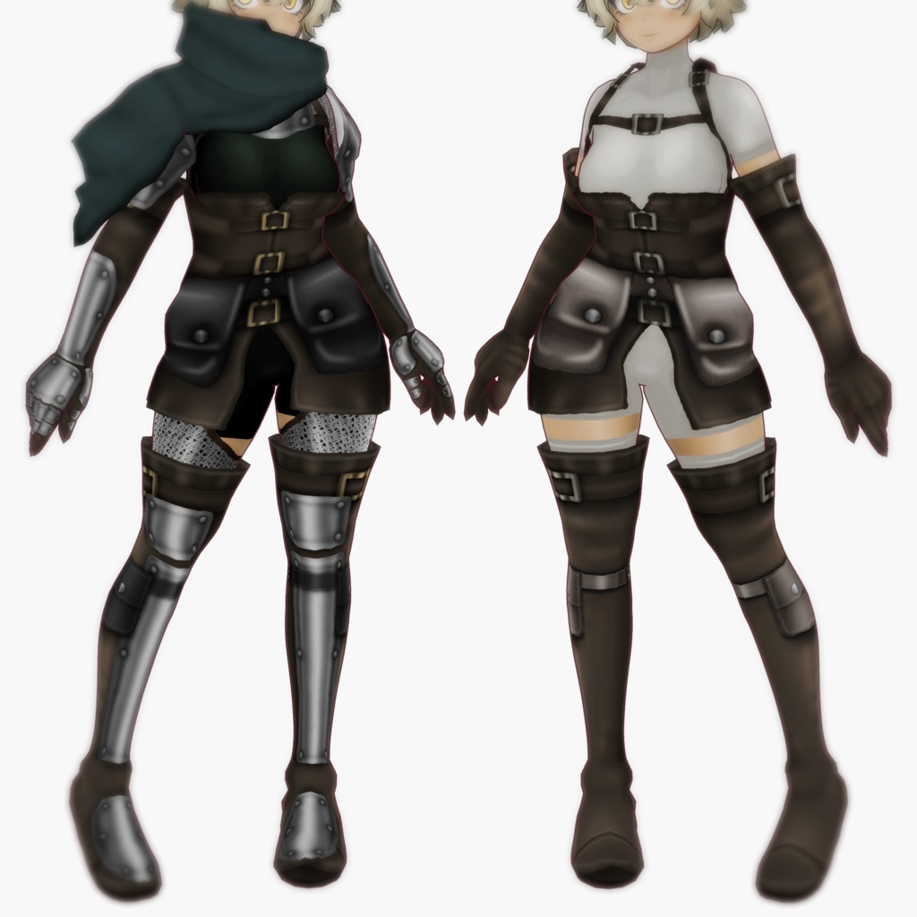 VRoid衣装 " レザーアーマーセット " カスタムアイテム＆テクスチャ