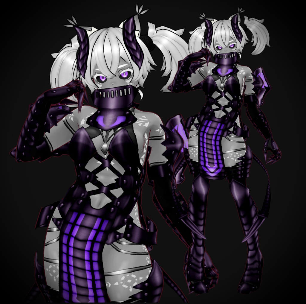 VRoid衣装 " デモンアーマーセット " カスタムアイテム&テクスチャ