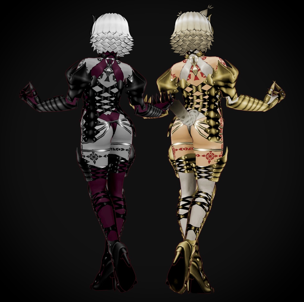 VRoid衣装 " デモンアーマーセット " カスタムアイテム&テクスチャ