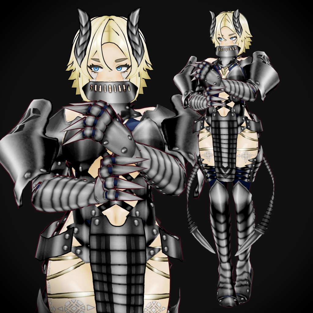 VRoid衣装 " デモンアーマーセット " カスタムアイテム&テクスチャ